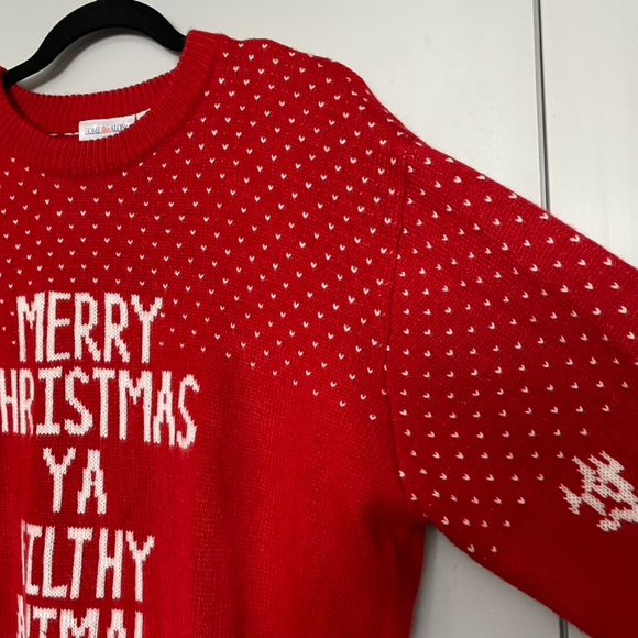 Home Alone Merry Christmas Ya Filthy Animal Crewneck Sweater Red White XXL - Picture 6 of 9